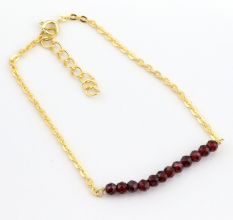 Garnet Beaded bracelet dainty minimalist bracelet, Brass 22k gold plated bracelet, Handmade jewelry